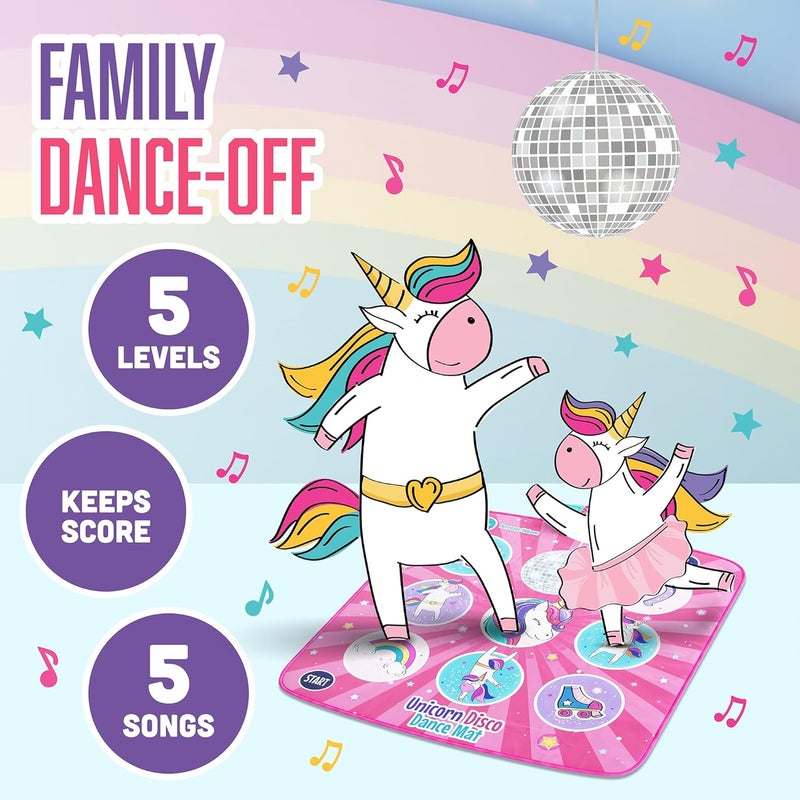 Klevly Unicorn Dance Mat for Kids Ages 6+ | Plays 5 Levels & 5 Songs | Unicorn Gifts for 6 Year Old Girl | Toys for Girls | Gifts for Girls - Image 5